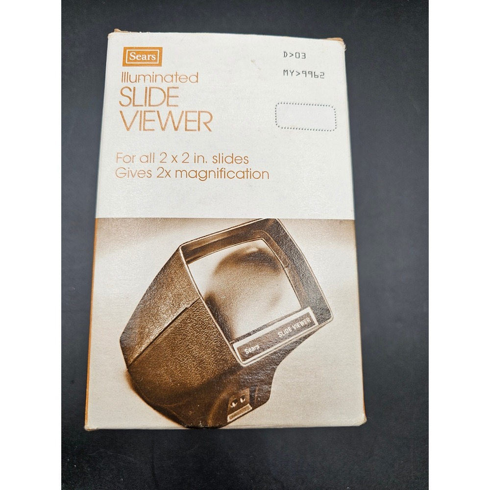 Vintage Sears Illuminated Slide Viewer 39962 for 2x2 Slides 2x Magnification WW